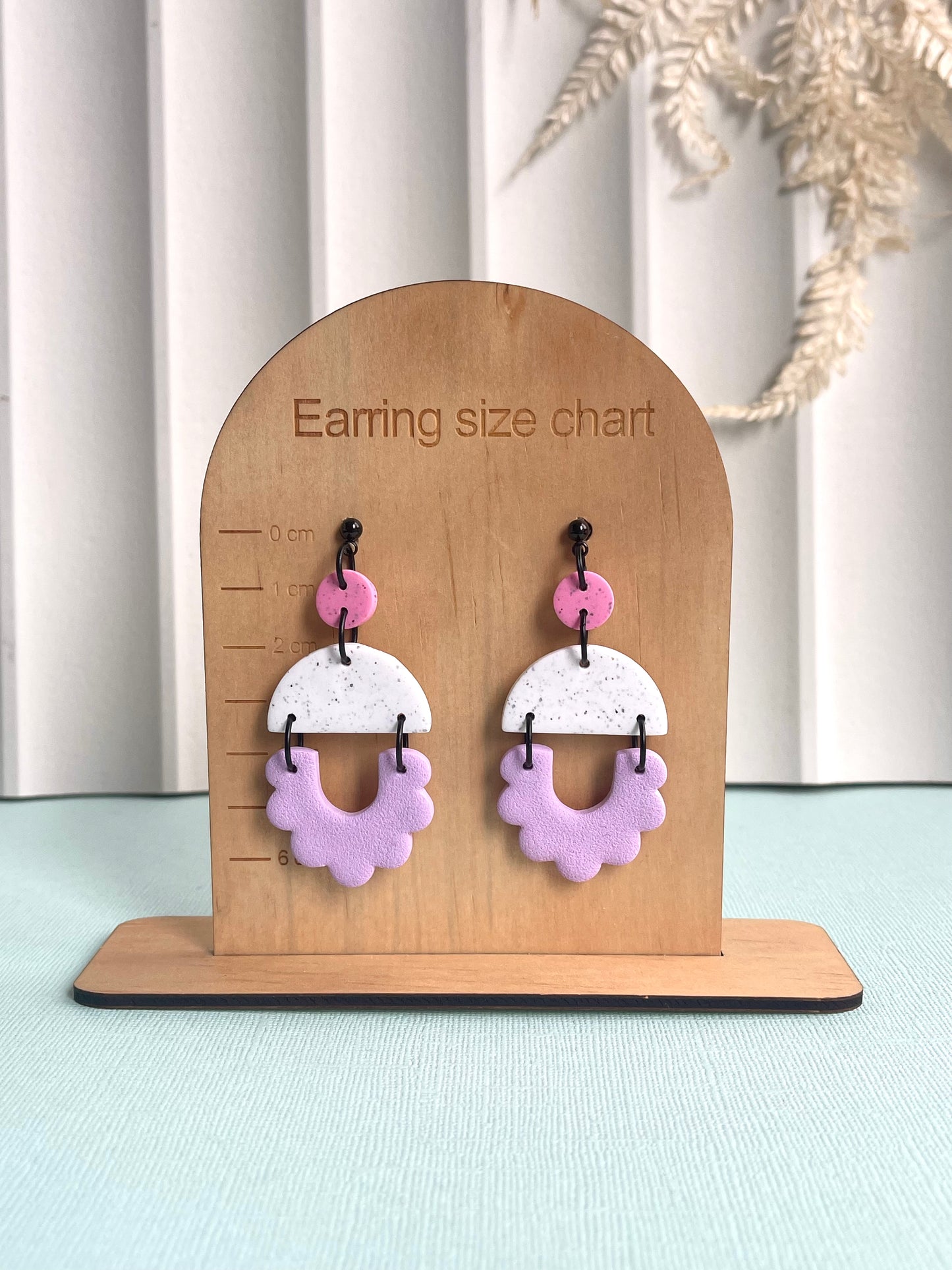 'Granite' Scalloped Semi Circle Dangle