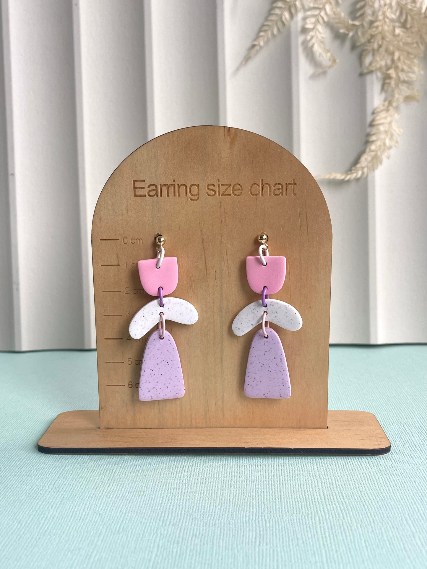 'Granite' Tall Arch Wave Dangle