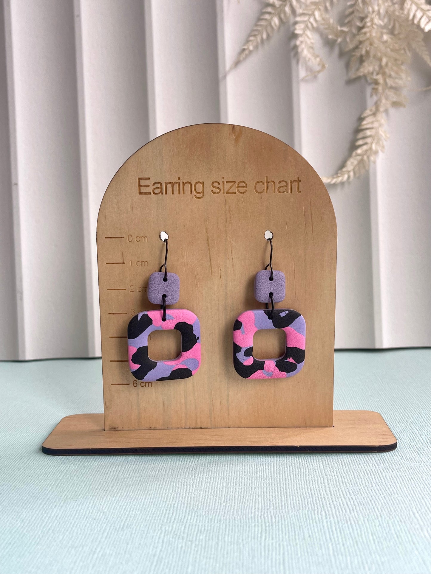 'Leopard' Hollow Square Dangle