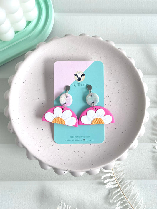 'Daisy' Large Stacked Flower Dangle