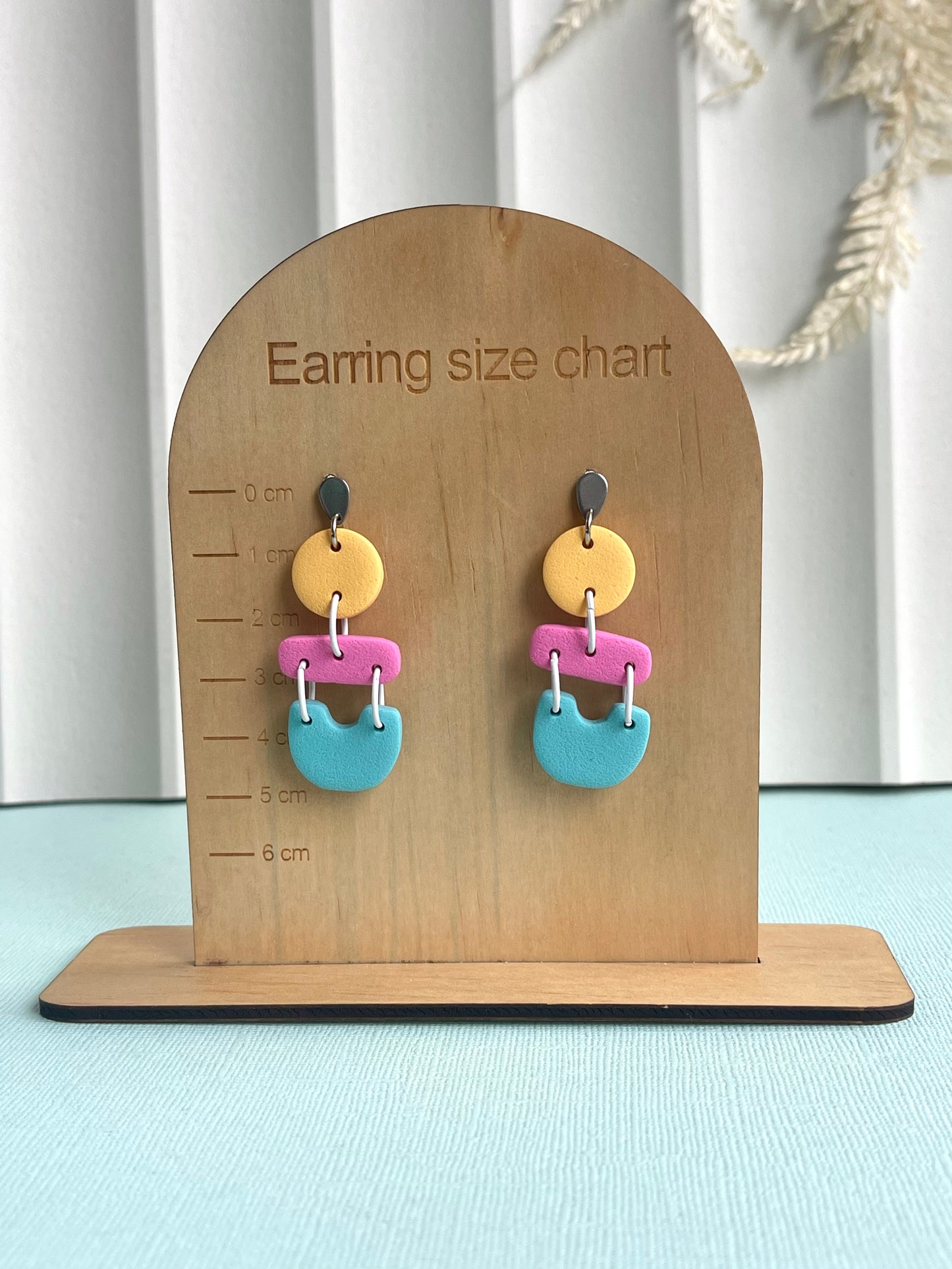 'Colour Block' Tiered Arch Dangle