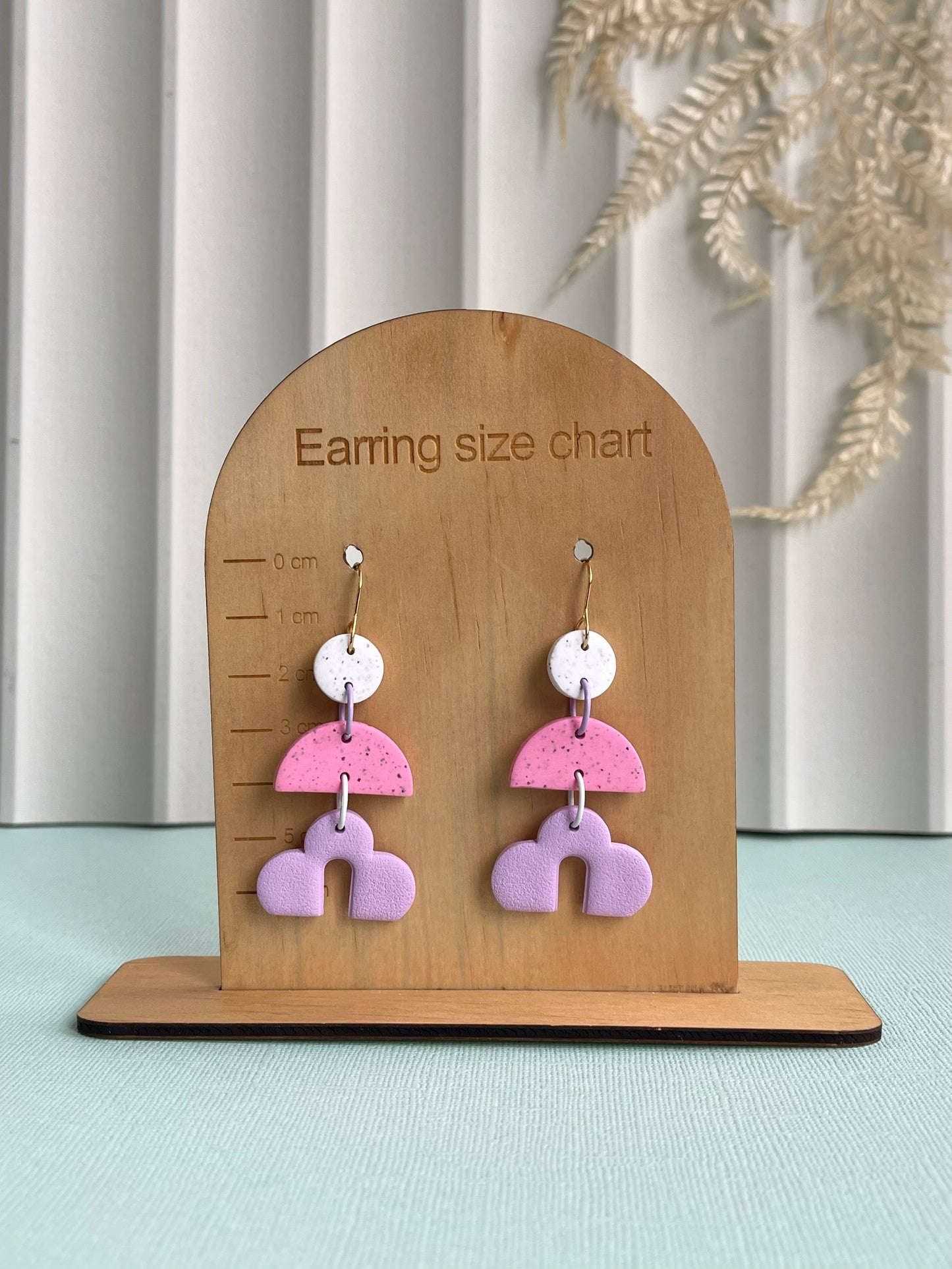 'Granite' Scalloped Semi Circle Dangle