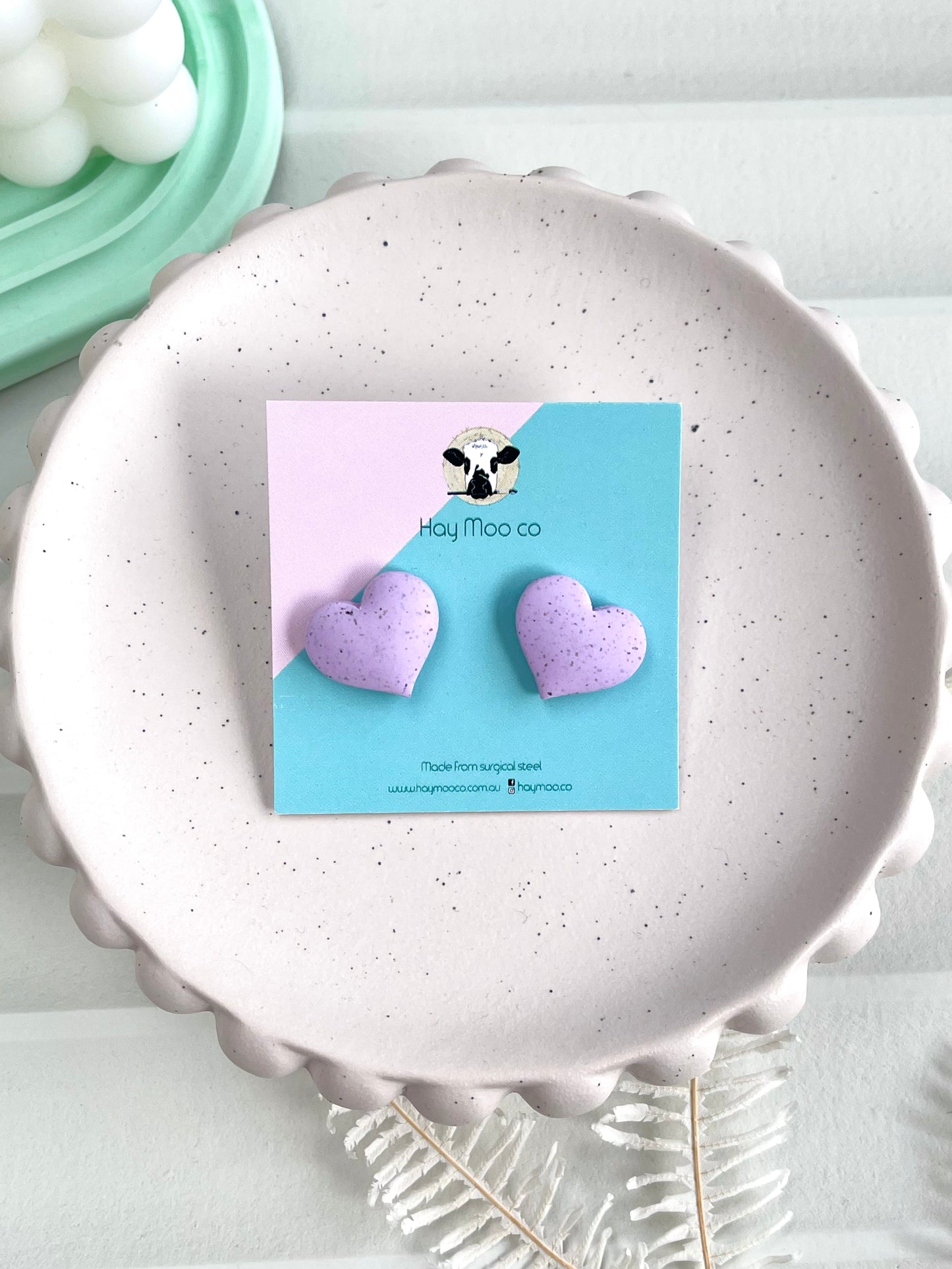 *CLIP ON* Puffy Heart Stud