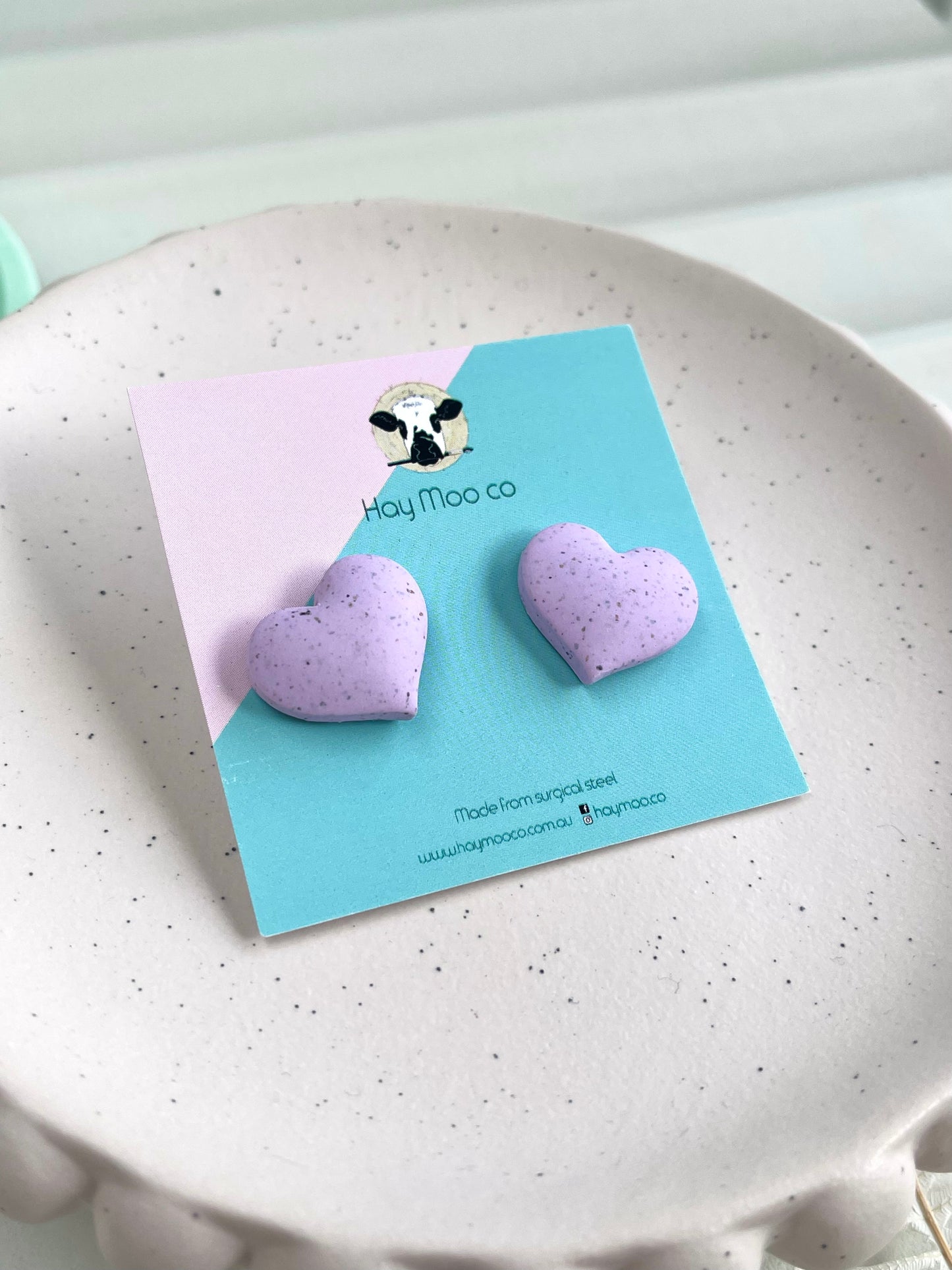 *CLIP ON* Puffy Heart Stud
