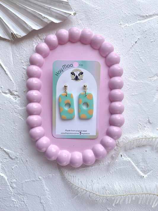 'Lemon Wave' Hollow Rectangle Dangle