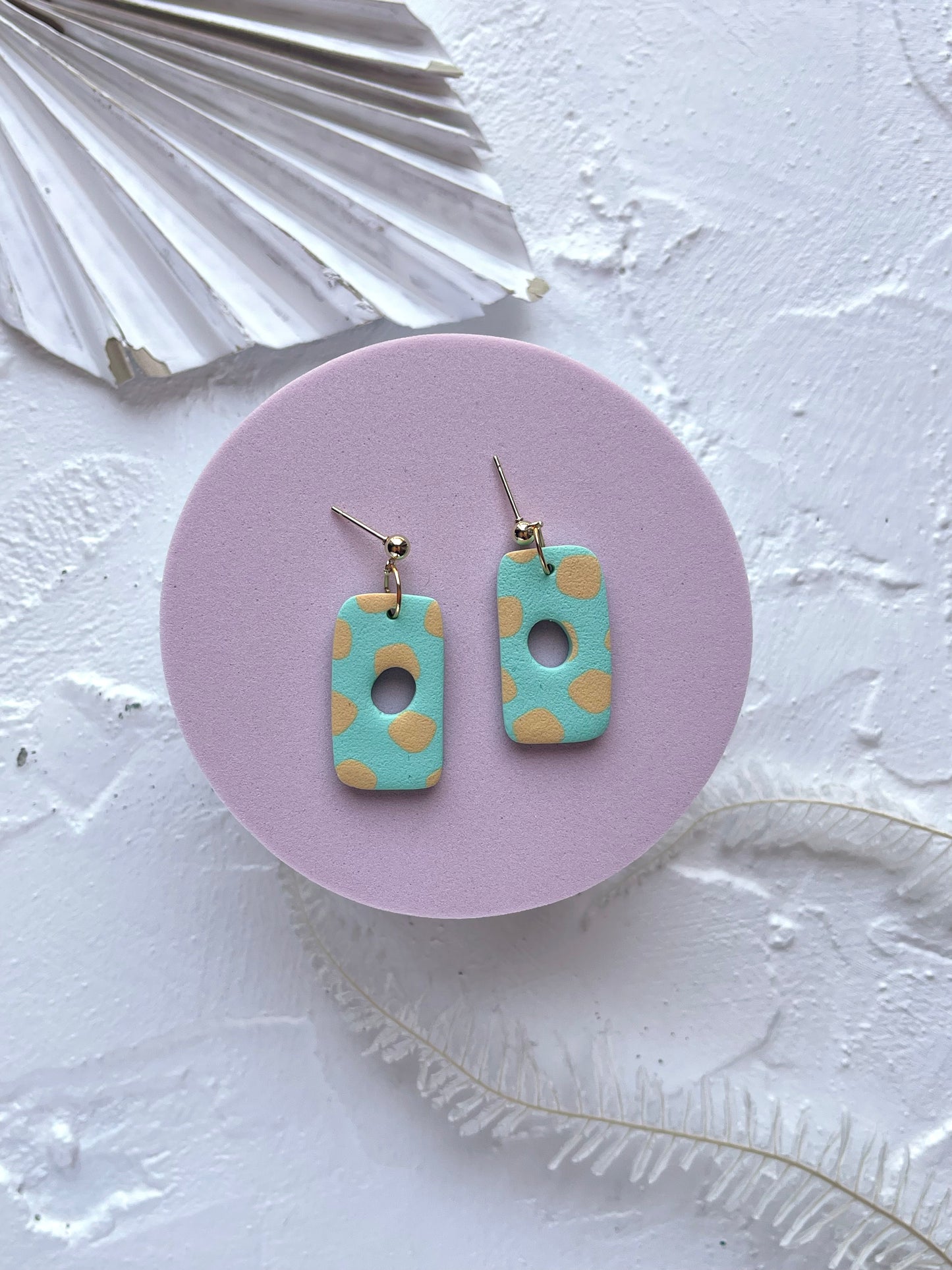 'Lemon Wave' Hollow Rectangle Dangle