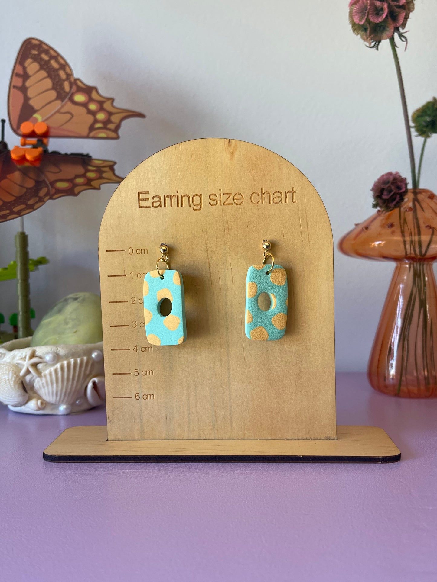 'Lemon Wave' Hollow Rectangle Dangle