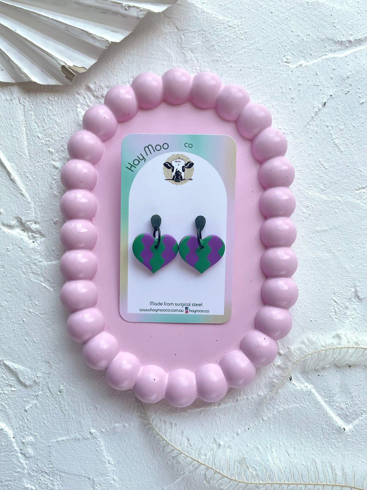 'Plum Twist' Heart Dangle