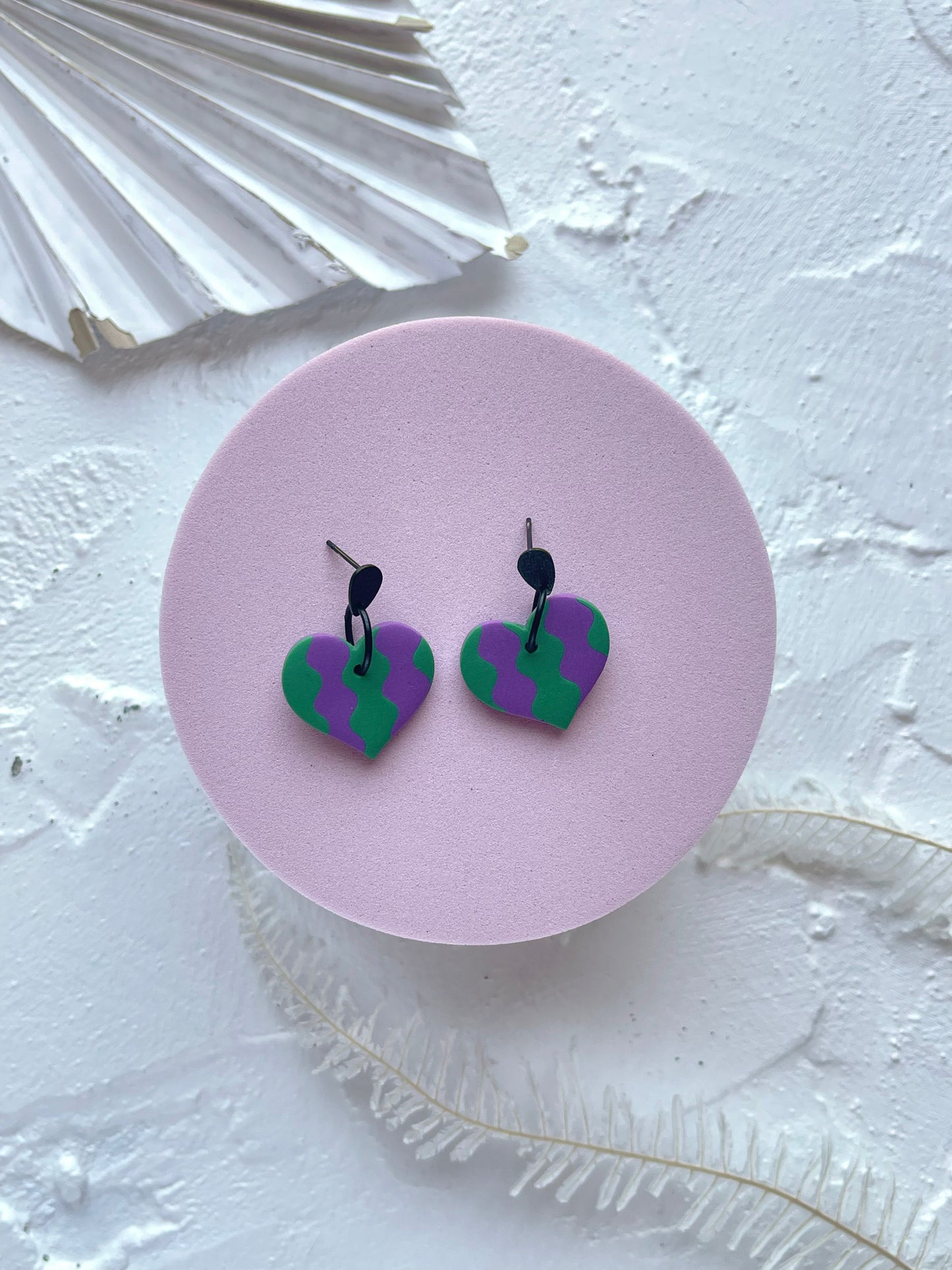 'Plum Twist' Heart Dangle