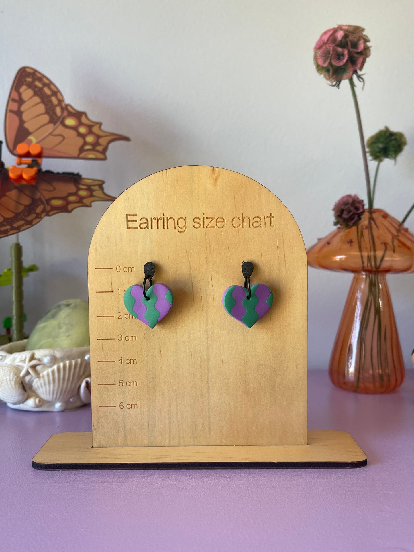 'Plum Twist' Heart Dangle
