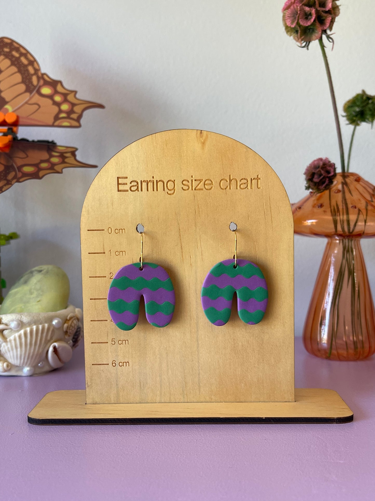'Plum Twist' Thick Arch Dangle