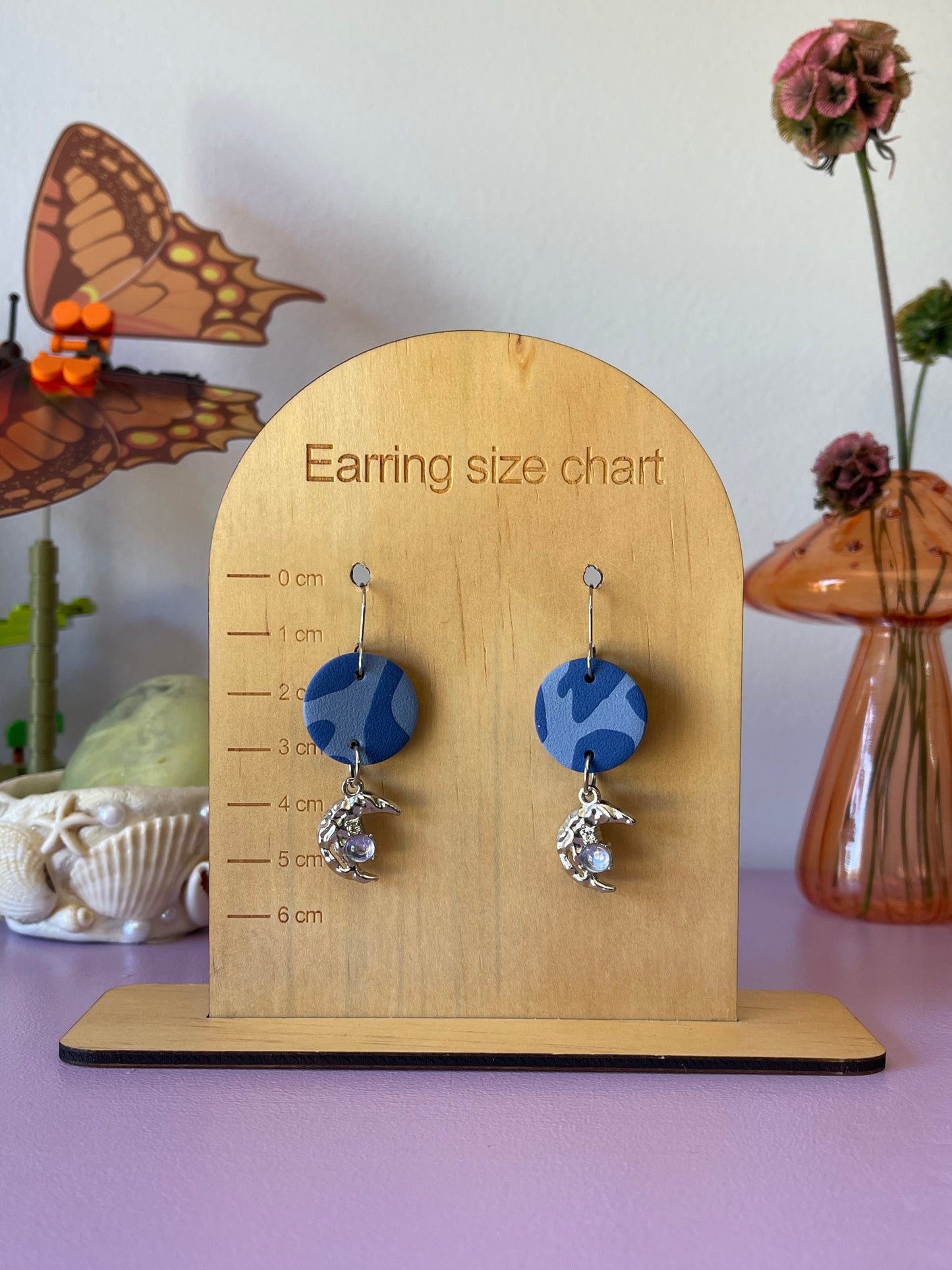 'Blue Tide' Moon Charm Dangle
