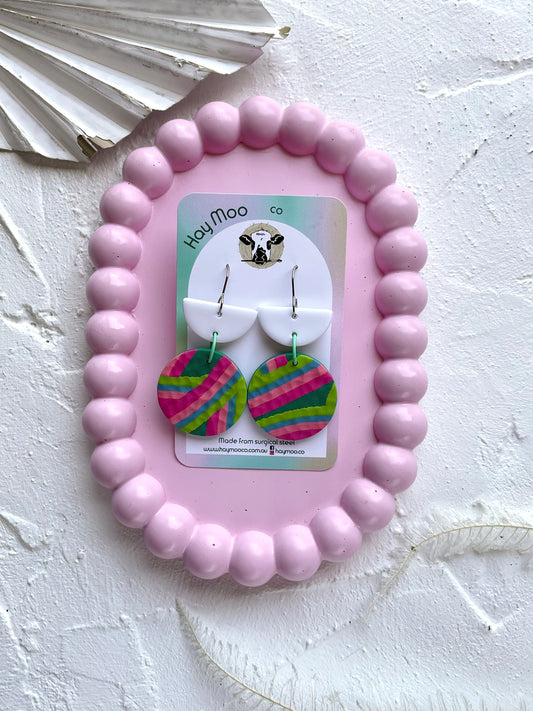 'Aqua Bloom' Semi Circle Dangle