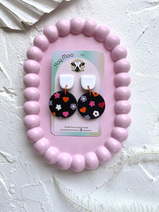 'Starlit Love' Circle Stud Dangle