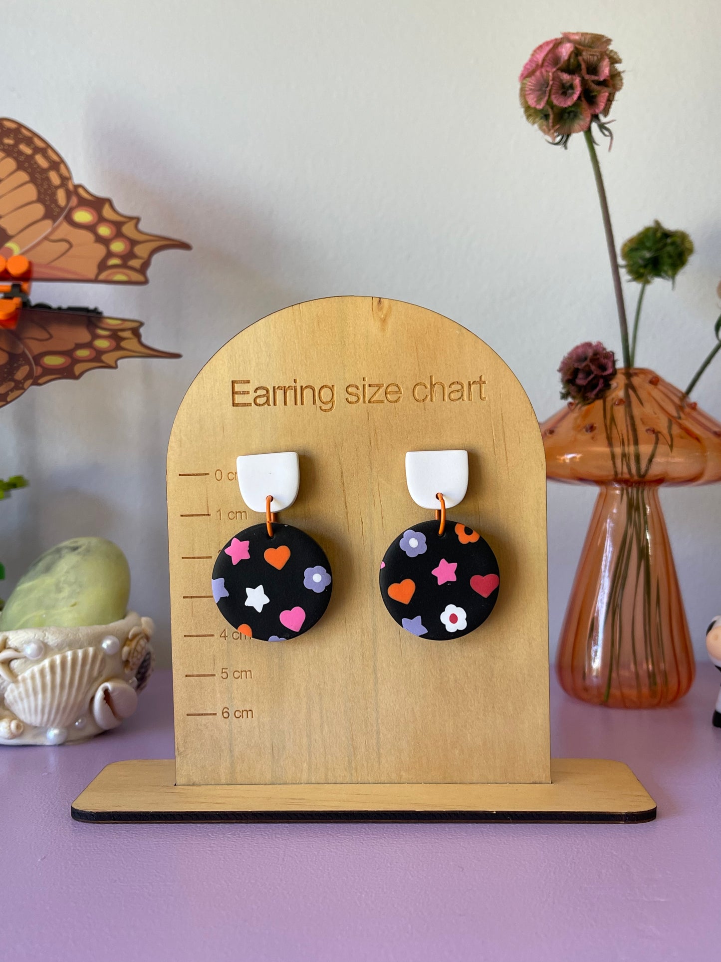 'Starlit Love' Circle Stud Dangle