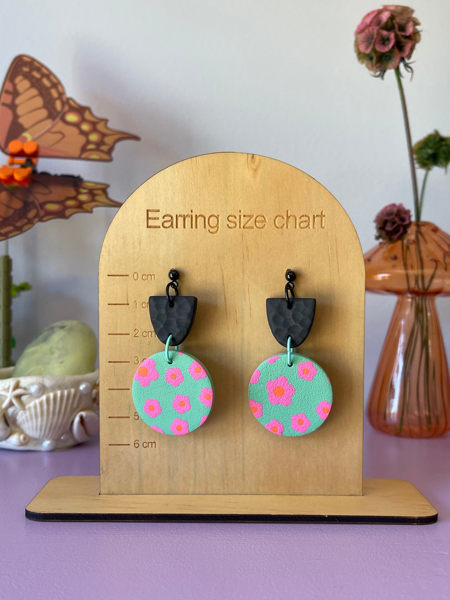 'Pink Petals' Circle Dangle