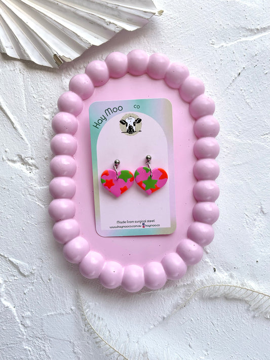 'Neon Stars' Heart Dangle