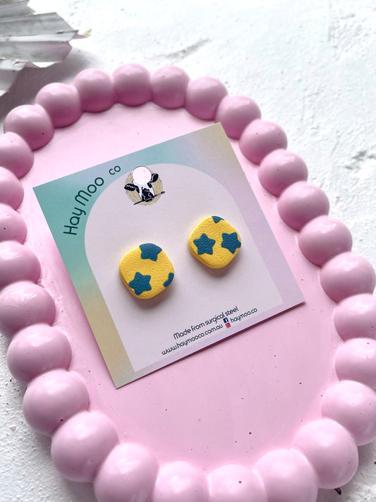 'Golden Sky' Square Stud