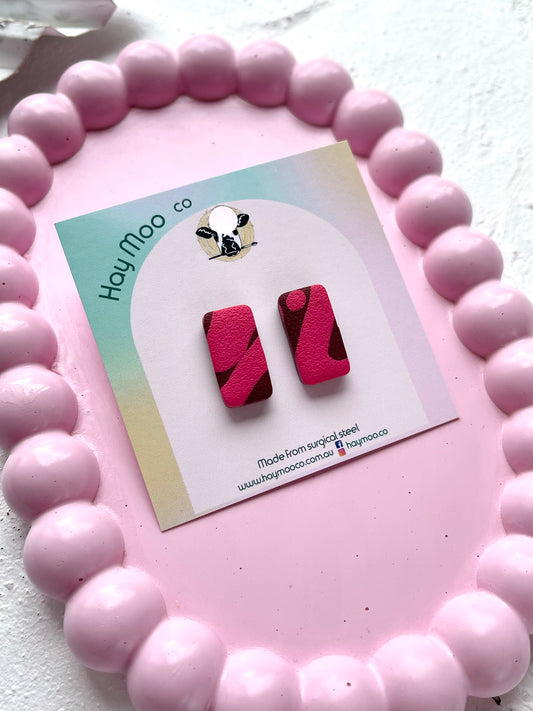 'Berry Blossom' Rectangle Stud