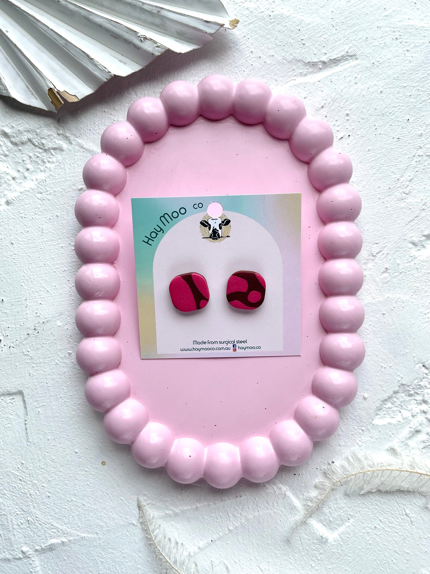 'Berry Blossom' Square Stud