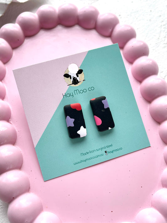 'Starlit Love' Rectangle Stud