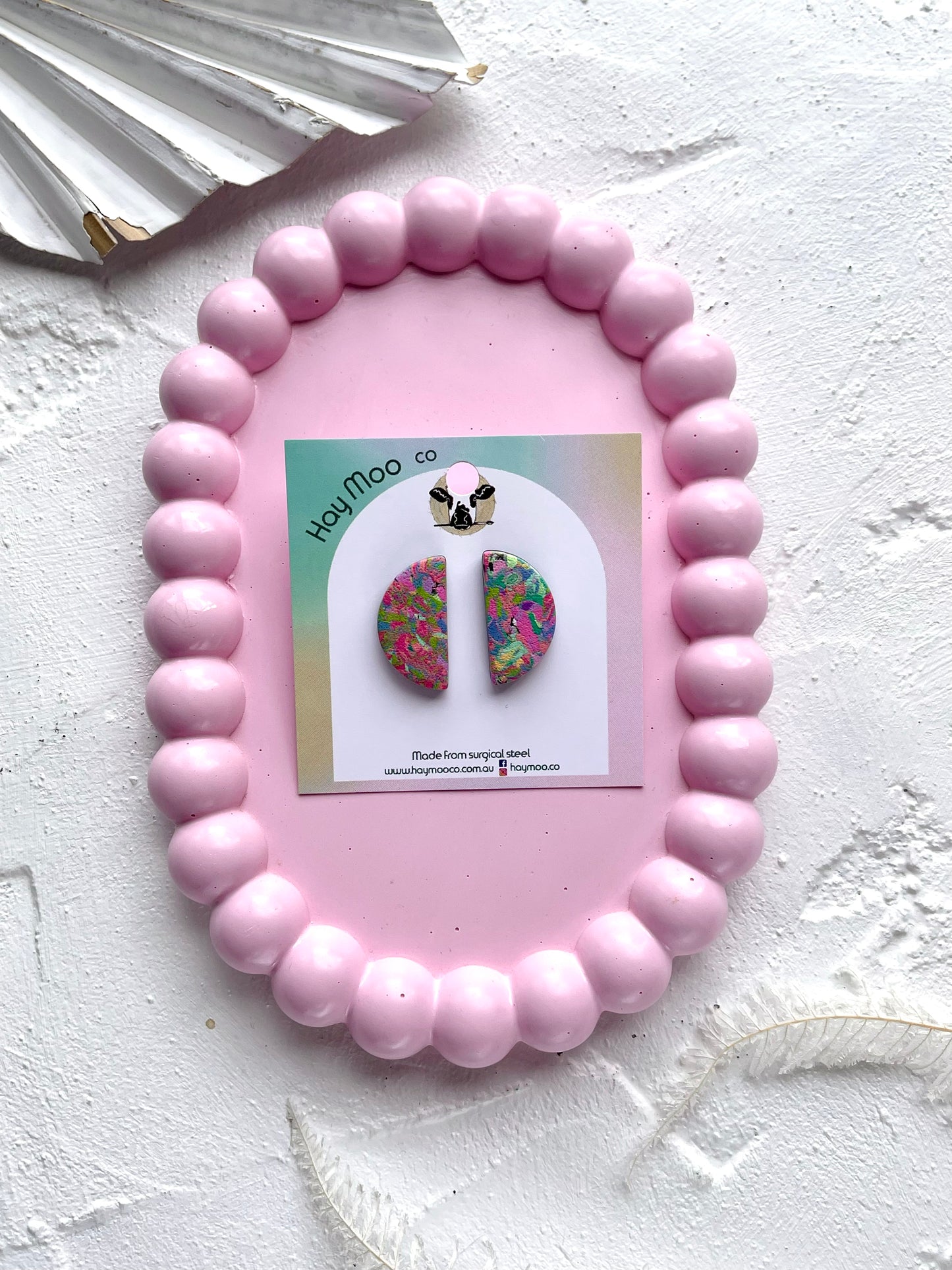 'Funfetti' Semi Circle Stud