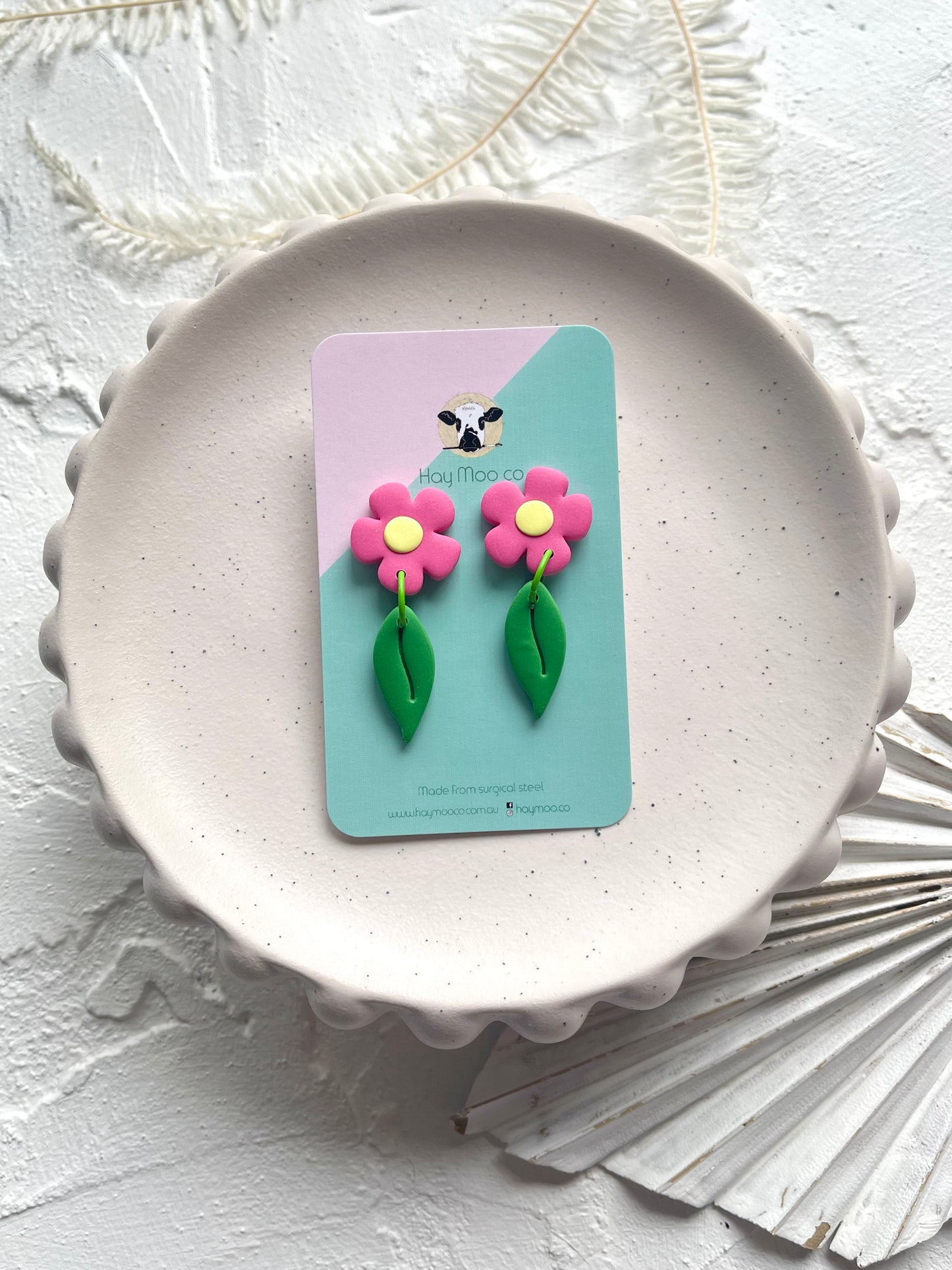 'Leafy Flower' Small Leaf Stud Dangle