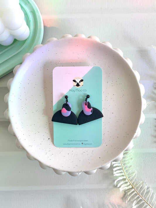 'Leopard' Semi Circle Dangle