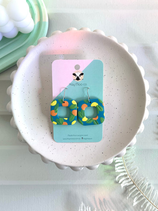 'Fruits' Hollow Square Dangle