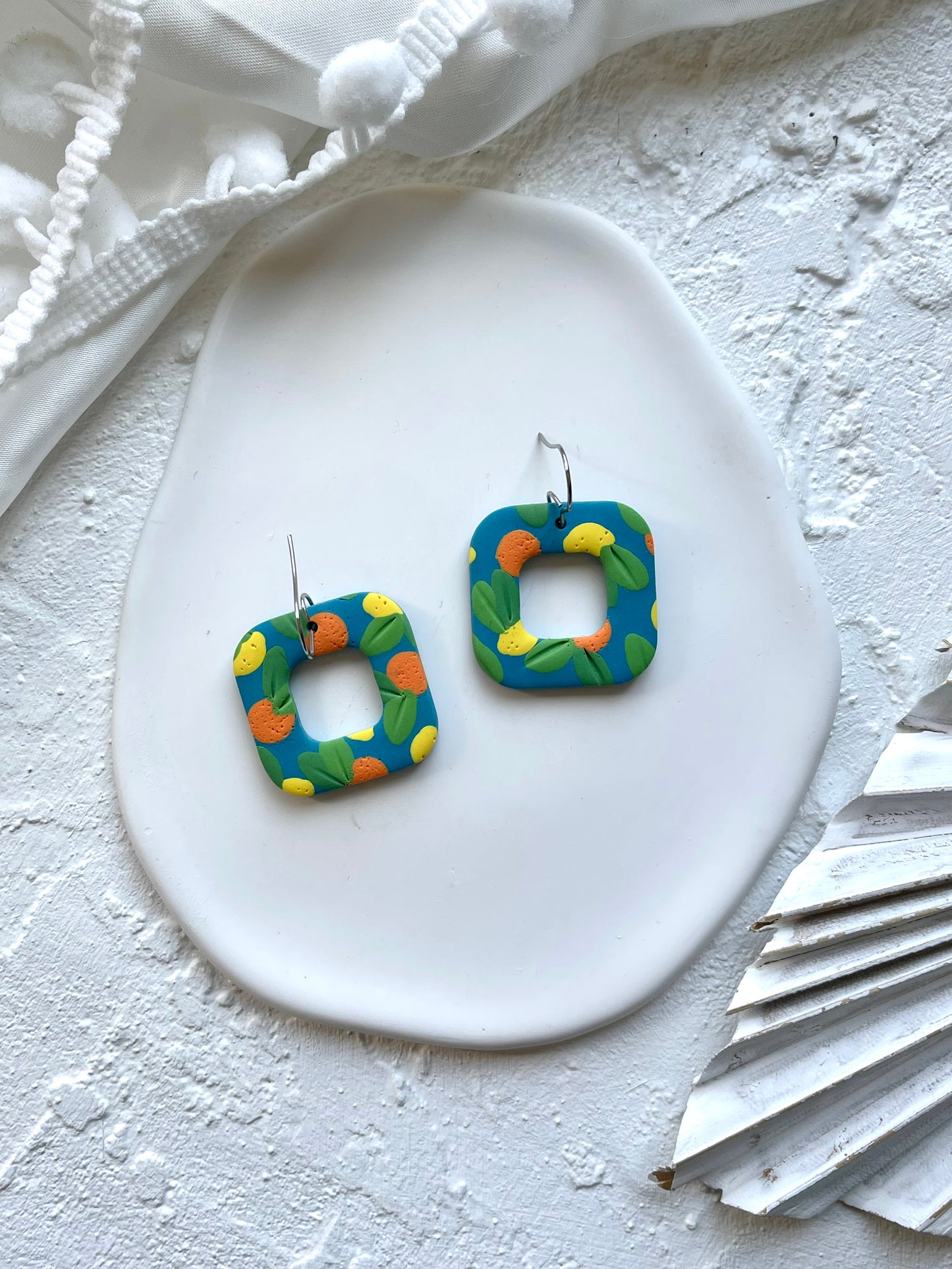 'Fruits' Hollow Square Dangle