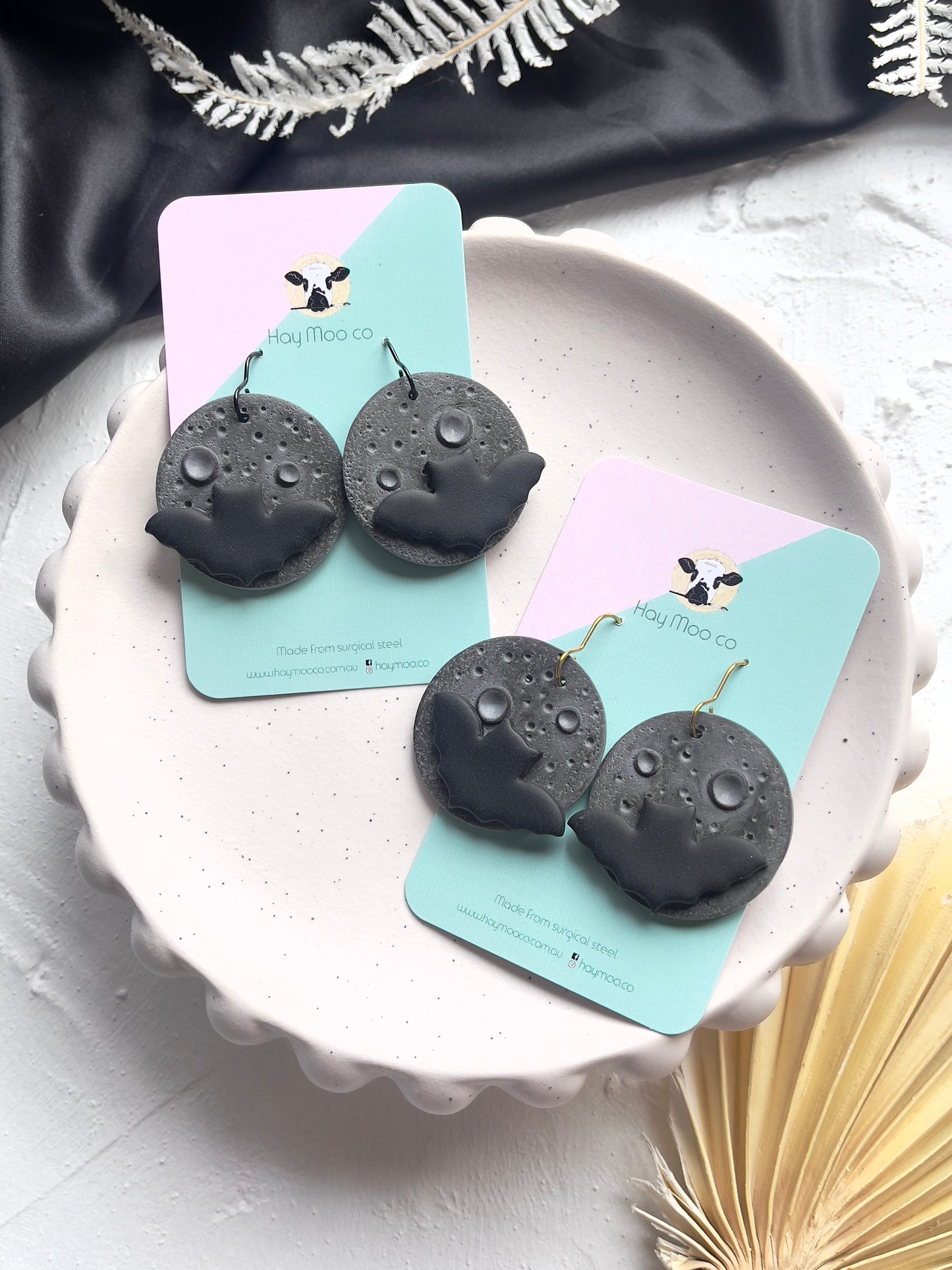 'Witchy' Bat Moon Dangle