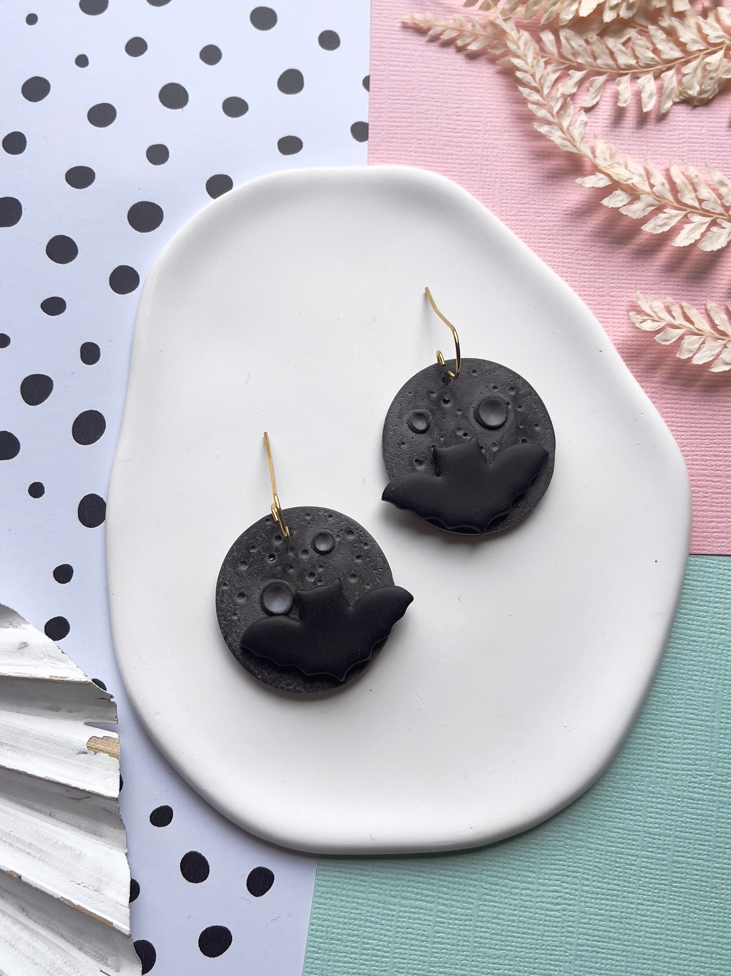 'Witchy' Bat Moon Dangle