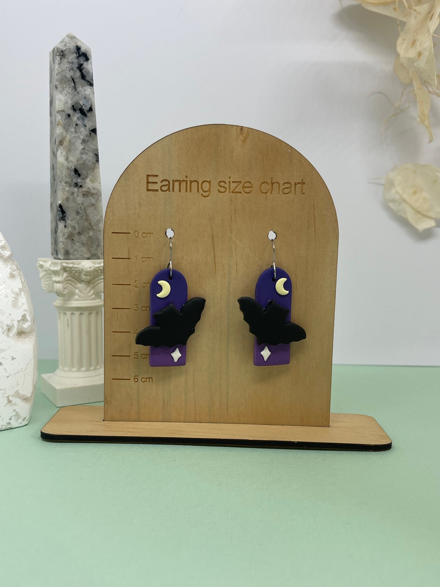 'Witchy' Night Bat Long Arch Dangle