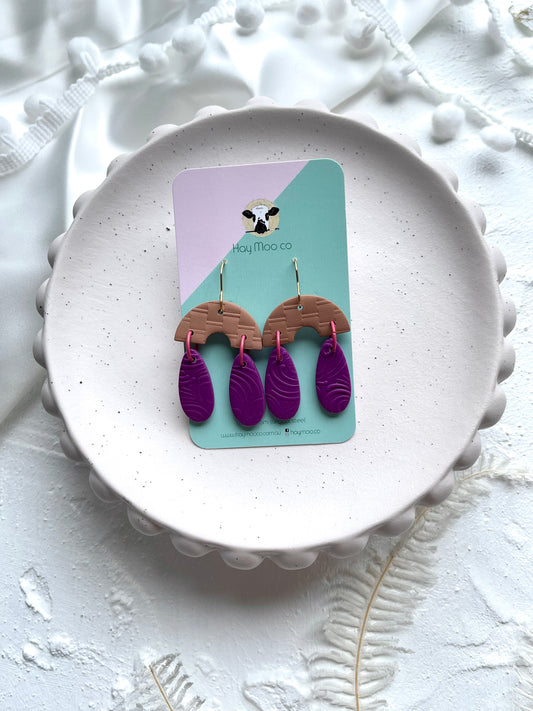 'Rattan' Purple Droplets Dangle