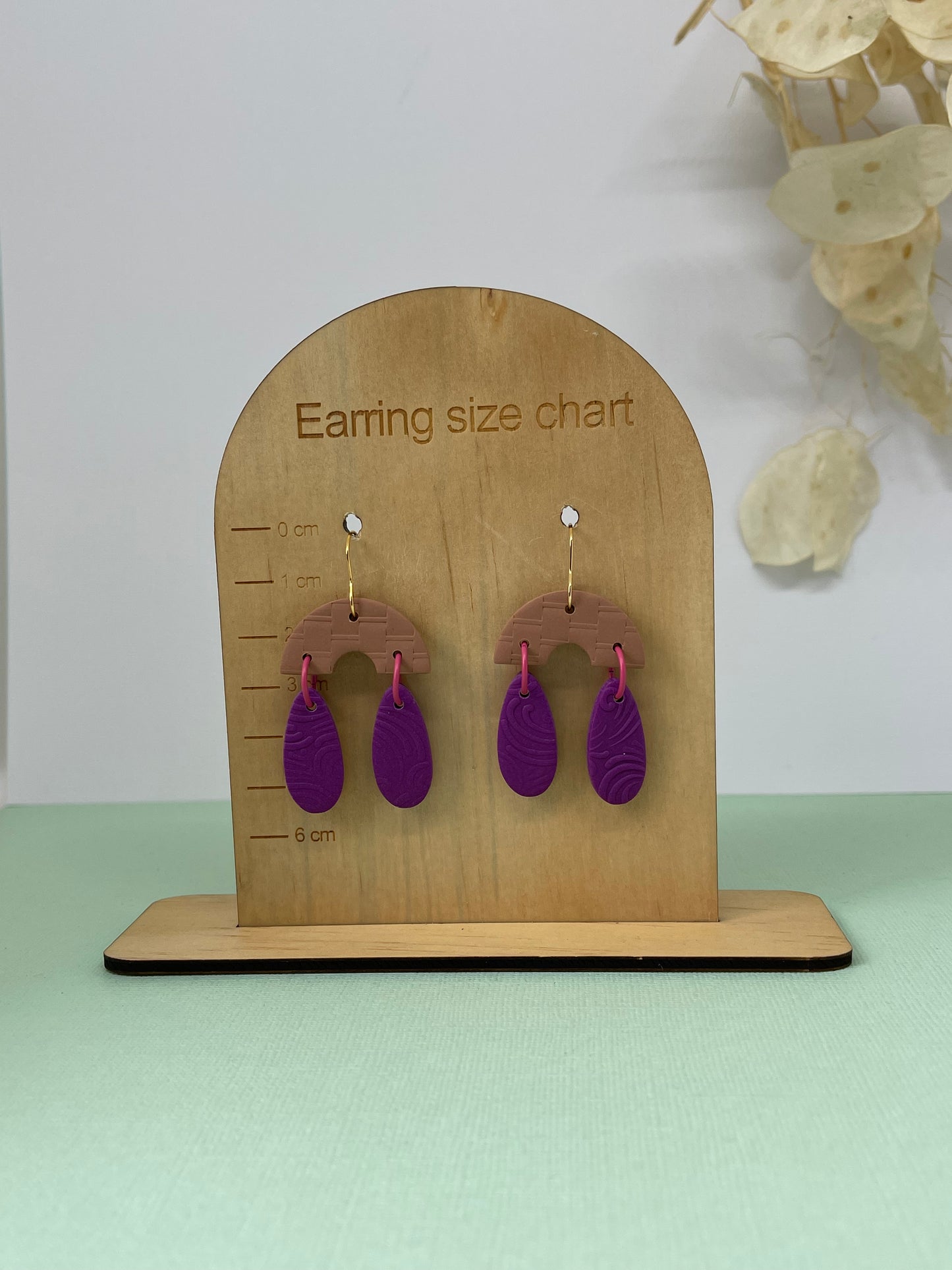 'Rattan' Purple Droplets Dangle