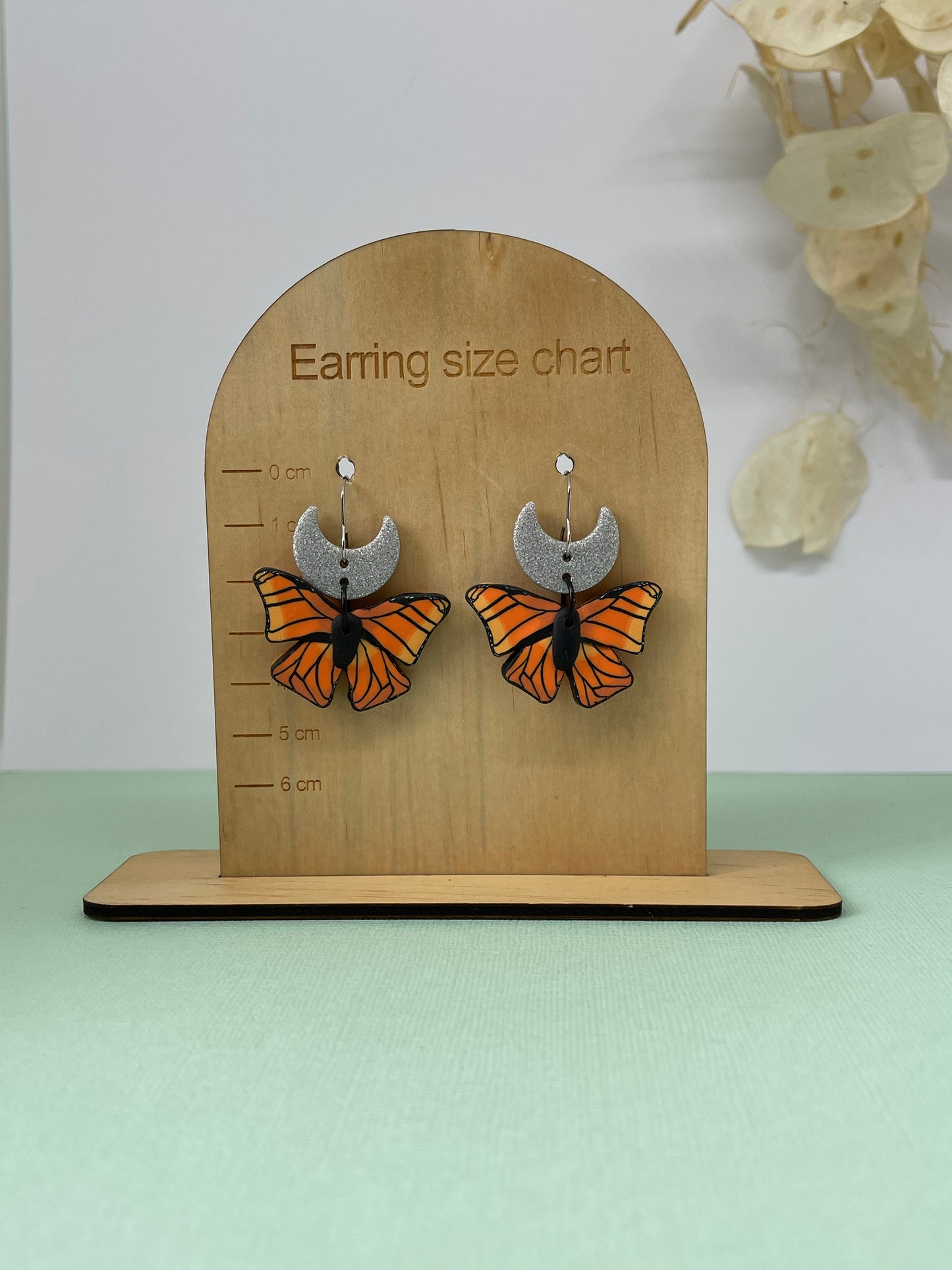 'Monarch Butterfly' Small Moon Charm Dangle