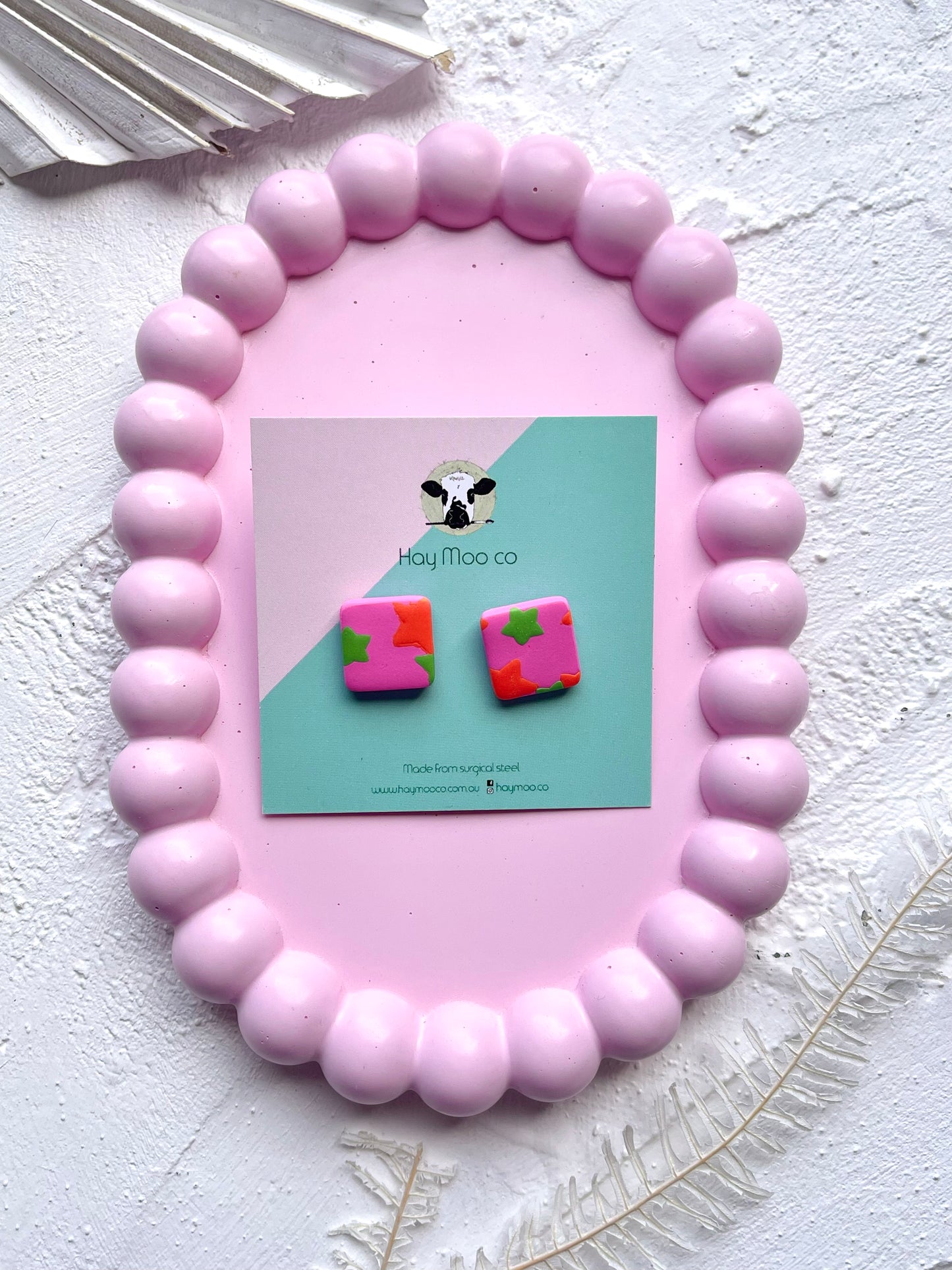 'Neon Stars' Square Stud