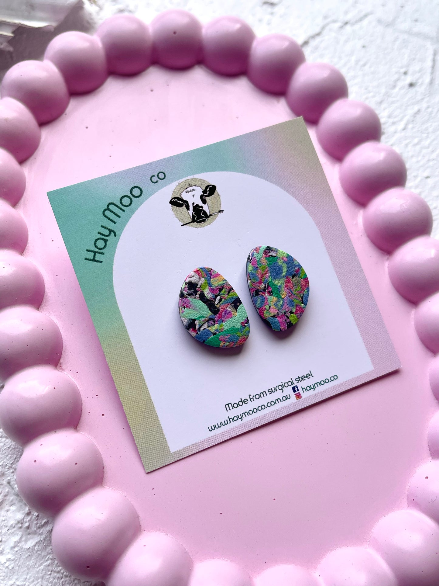 'Funfetti' Pebble Stud