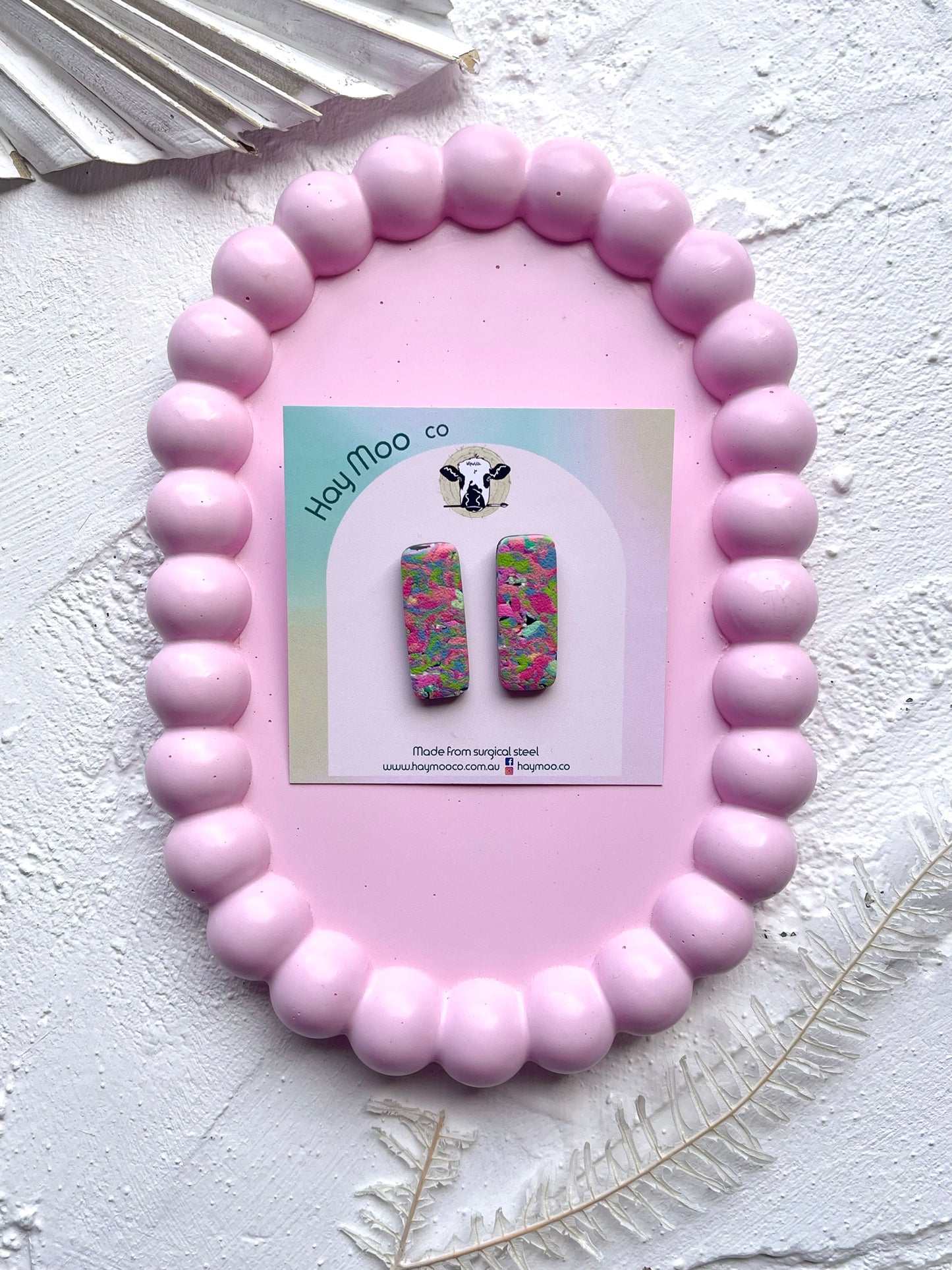 'Funfetti' Rectangle Stud