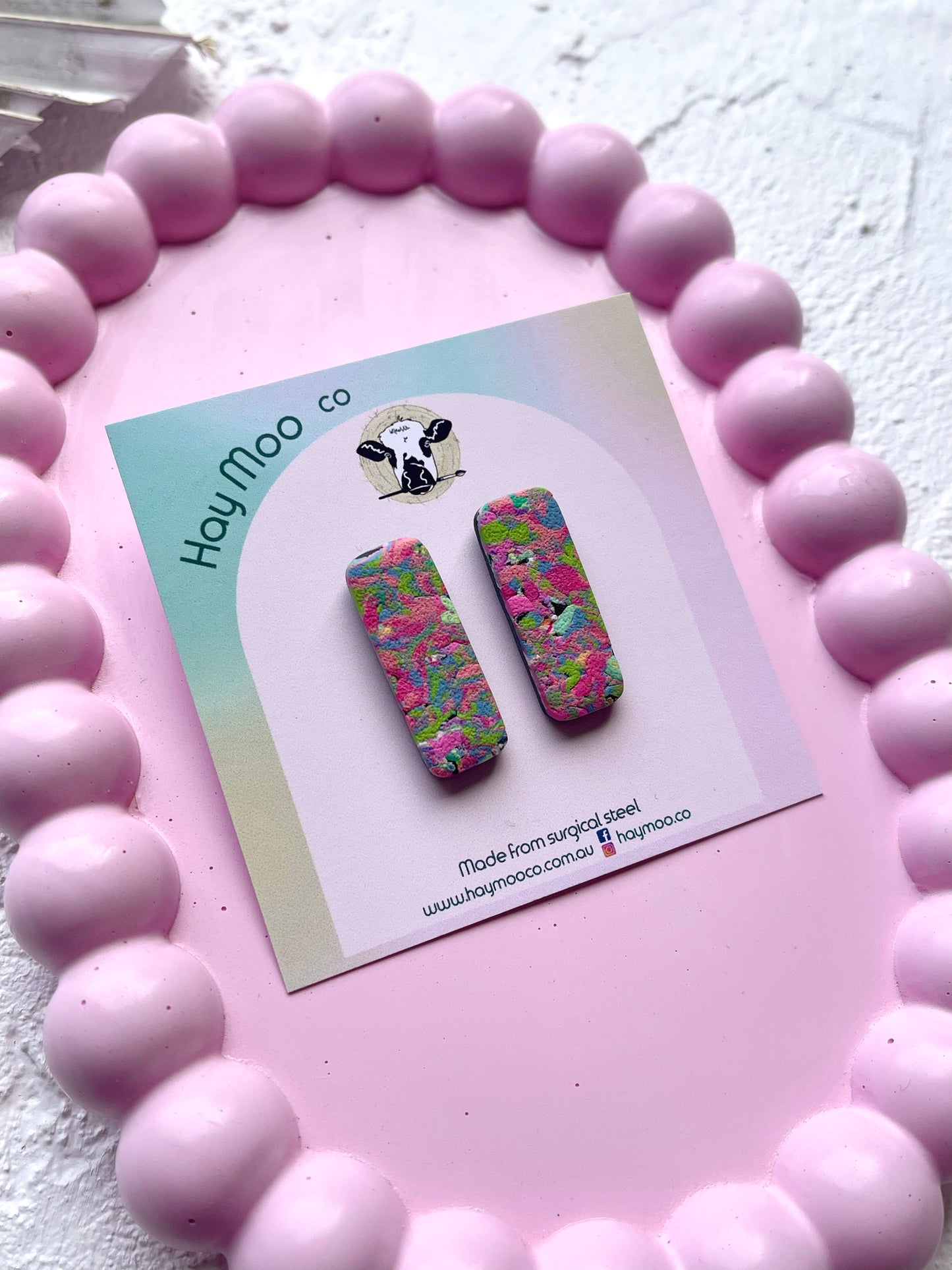 'Funfetti' Rectangle Stud