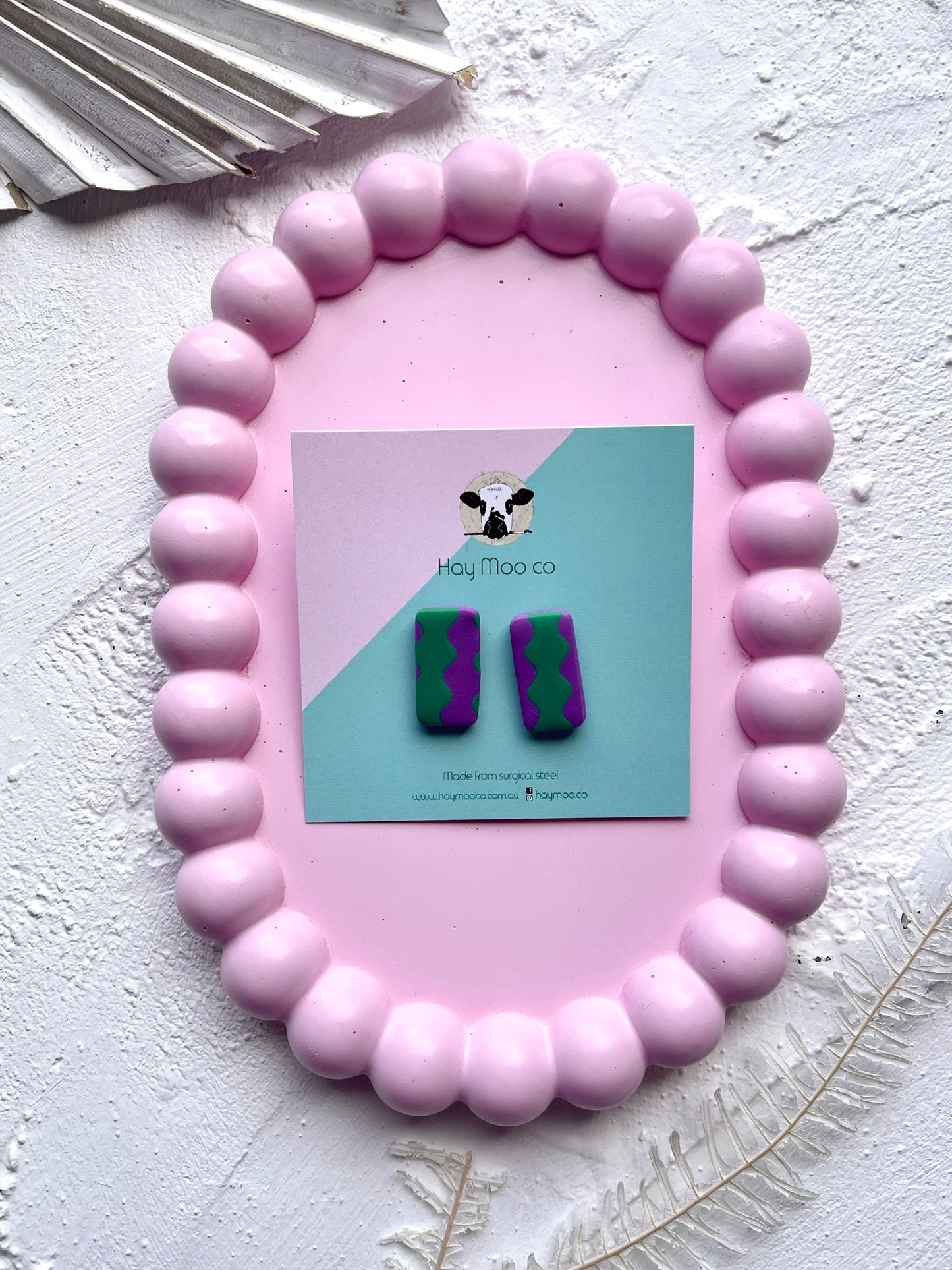 'Plum Twist' Rectangle Stud
