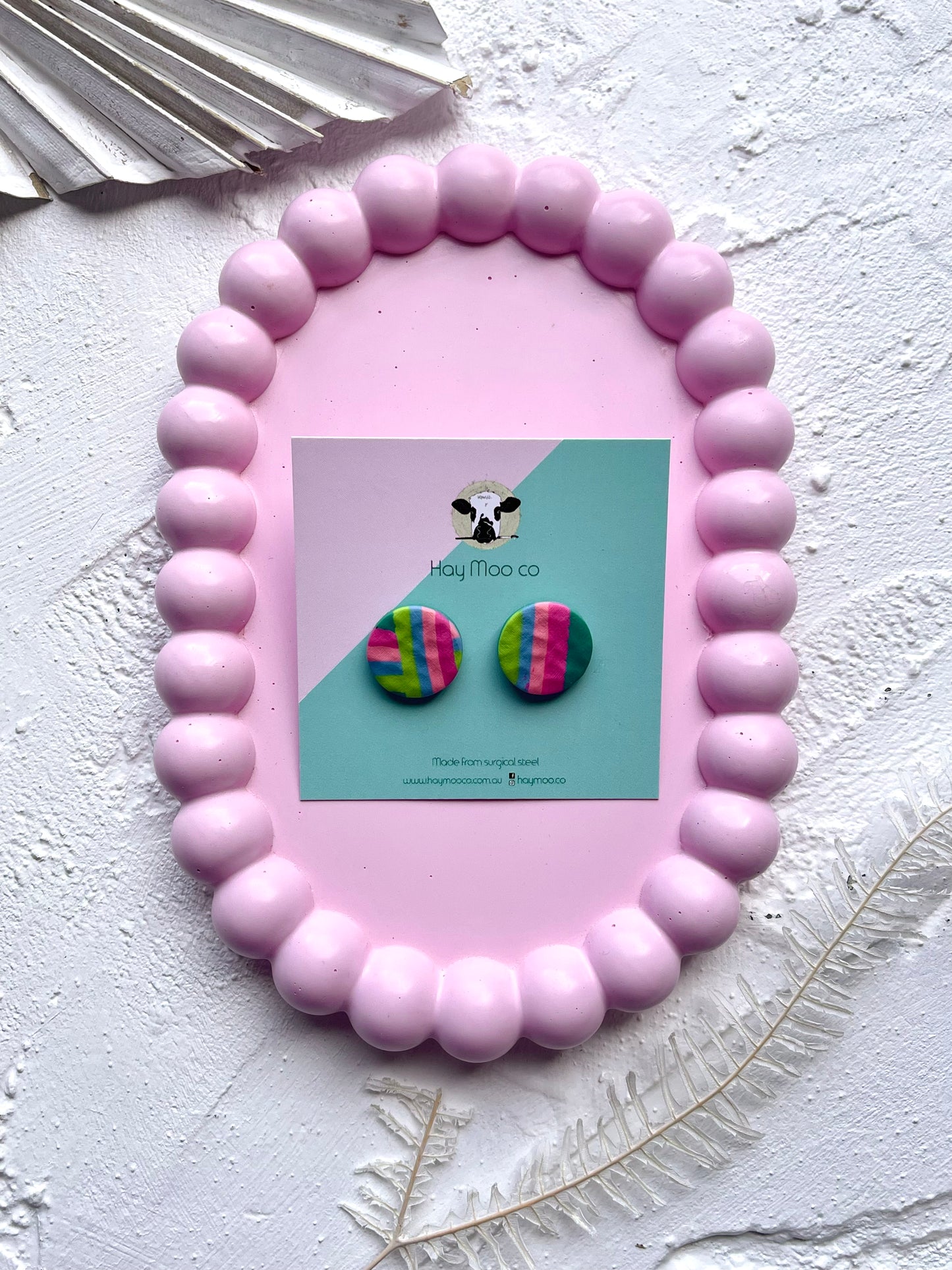 'Aqua Bloom' Circle Stud