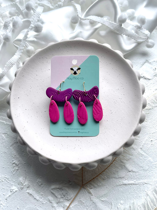 'Purple Swirl' Droplet Dangle