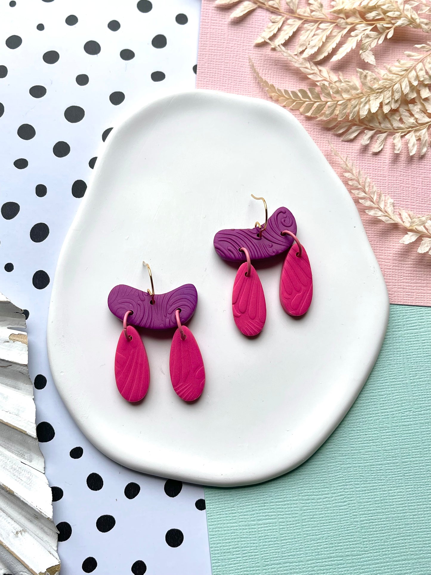 'Purple Swirl' Droplet Dangle