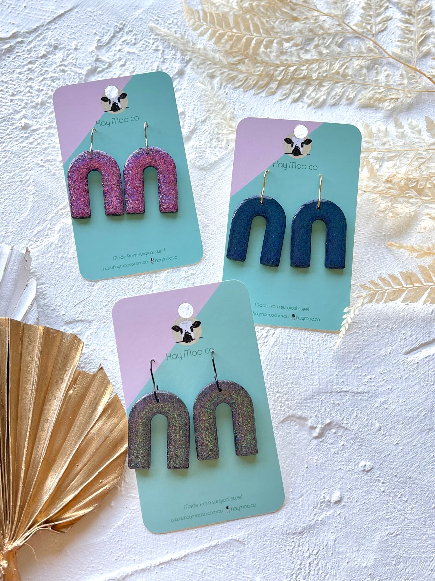 'Glitter' Open Arch Dangles