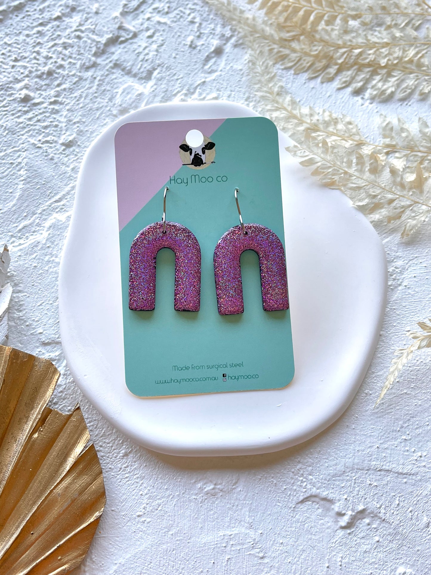 'Glitter' Open Arch Dangles