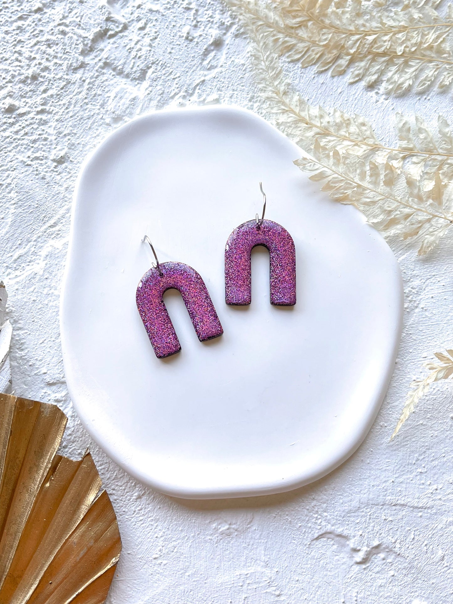 'Glitter' Open Arch Dangles