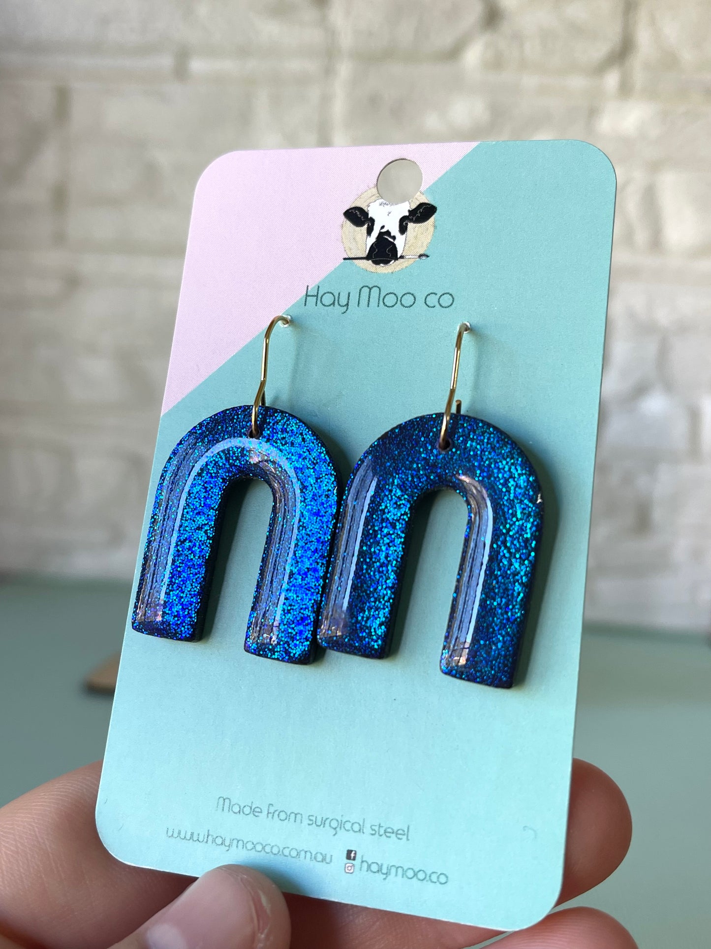 'Glitter' Open Arch Dangles