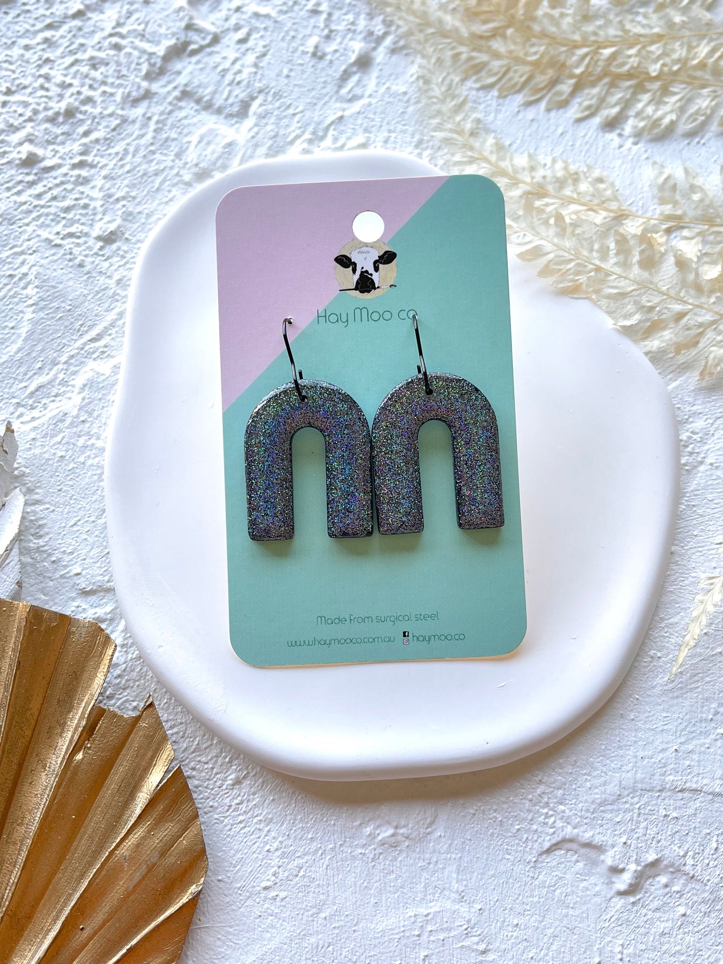 'Glitter' Open Arch Dangles