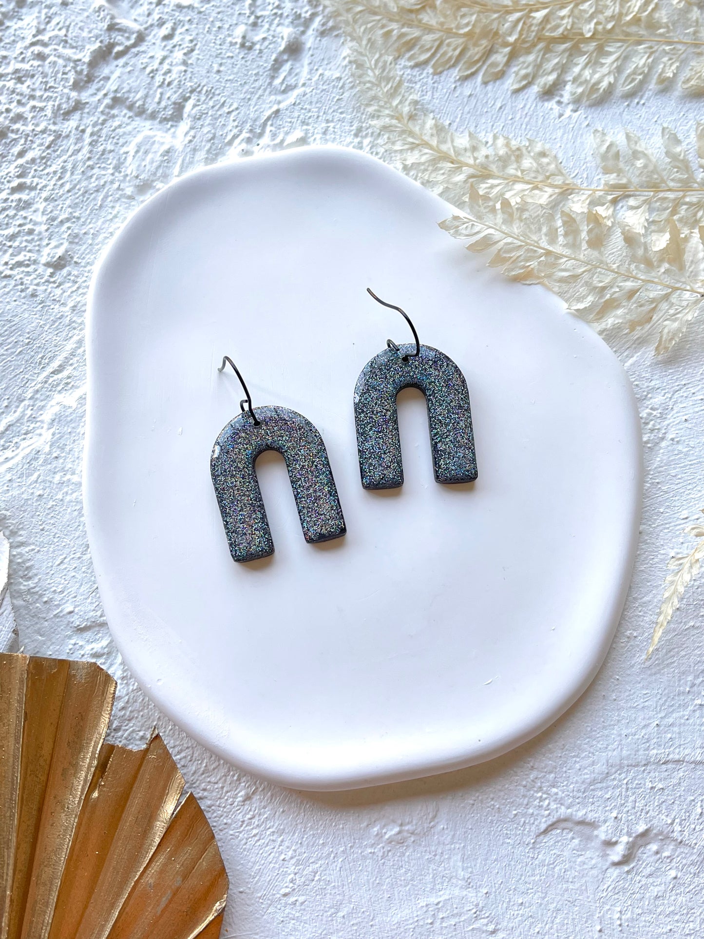'Glitter' Open Arch Dangles